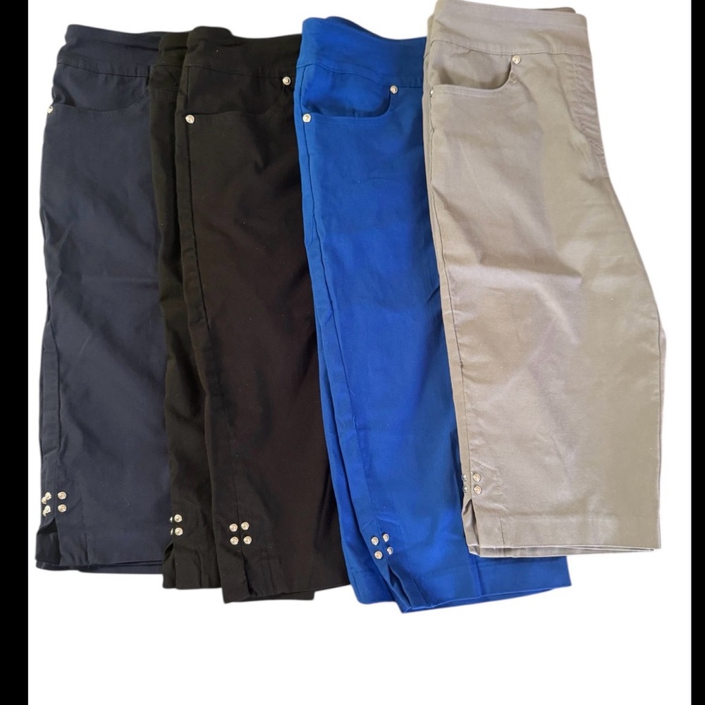 Allison Daily Petites set of 4 Black, Gray, Dark Blue & Bright Blue size 8P